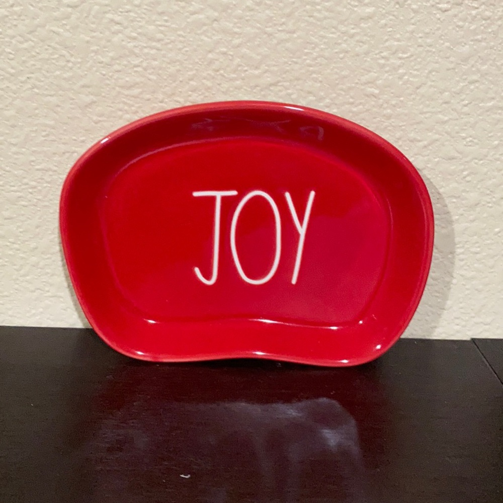 New Rae Dunn JOY ceramic bathroom soap dish